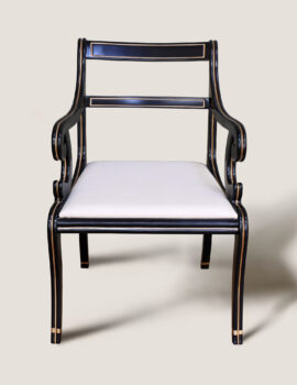 REGENCY BLACK & GOLD ARMCHAIR