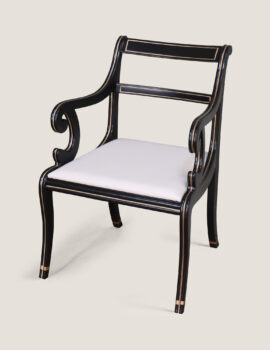 REGENCY BLACK & GOLD ARMCHAIR