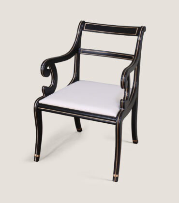 Regency Black & Gold Armchair