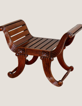 WINDSOR HAND-CARVED MAHOGANY BENCH