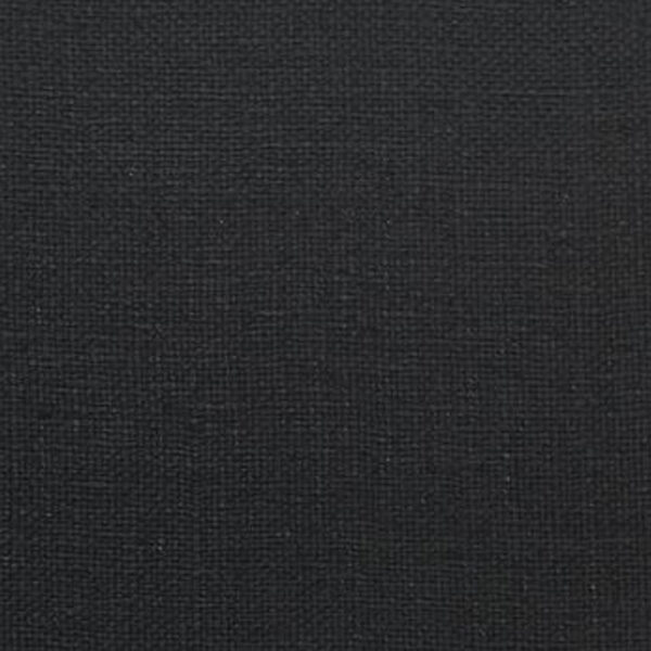 Noir Woven Linen fabric swatch in matte black, 100% linen upholstery textile for sofas, chairs, cushions, and interior design.