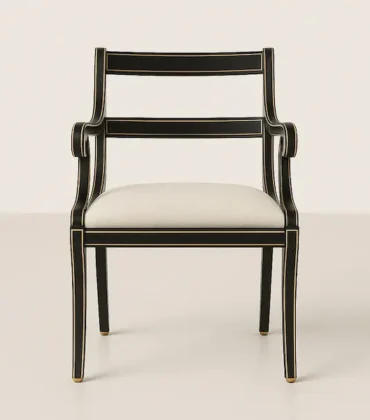 Regency Black & Gold Armchair