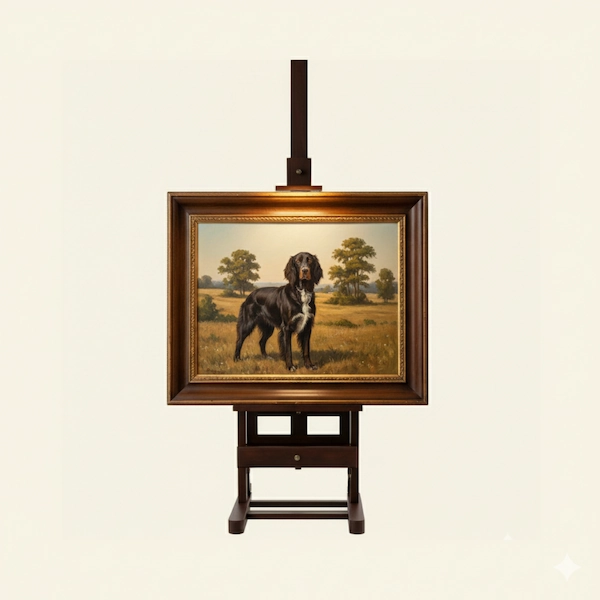 Saville Adjustable Mahogany Easel With Artwork