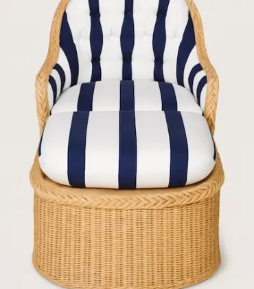 The Amalfi Wicker Lounge Chair & Ottoman | Reeva Sethi Home