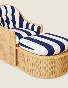 The Amalfi Wicker Lounge Chair & Ottoman | Reeva Sethi Home