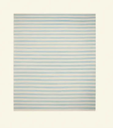 The Newport Azure Stripe Wool Flatweave