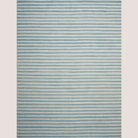 Tide Stripe Wool Kilim – Sky Blue