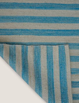Tide Stripe Wool Kilim – Sky Blue