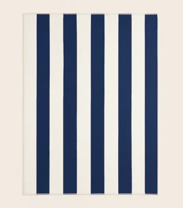 Cotton Beach Blanket with Woven Stripes
