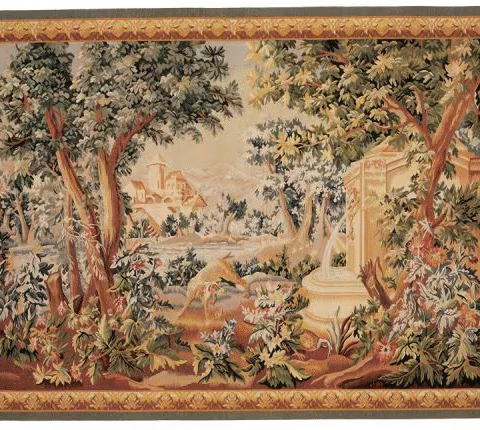 CHIEN À LA FONTAINE HANDWOVEN TAPESTRY