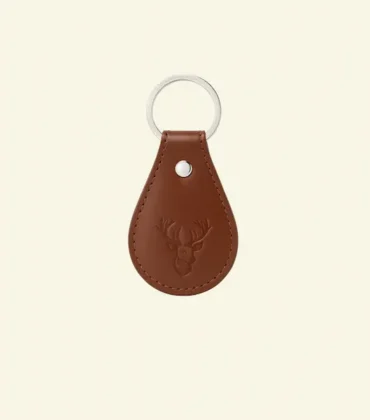 Stag Crest Leather Key Fob