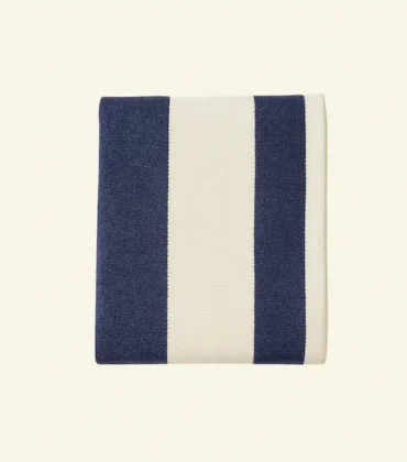 Cotton Beach Blanket with Woven Stripes