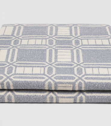 GRAPHIC GRID COTTON-WOOL THROW BLANKET