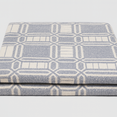 GRAPHIC GRID COTTON-WOOL THROW BLANKET
