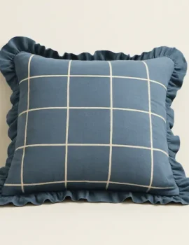Glen Ruffle Linen Cushion