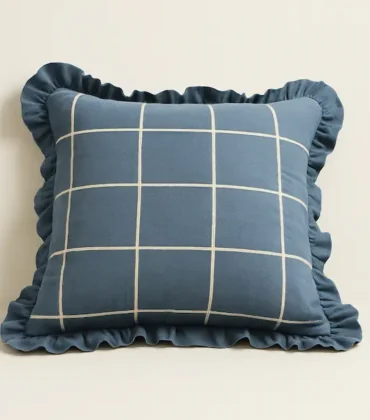 Glen Ruffle Linen Cushion
