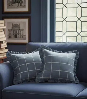 Glen Ruffle Linen Cushion