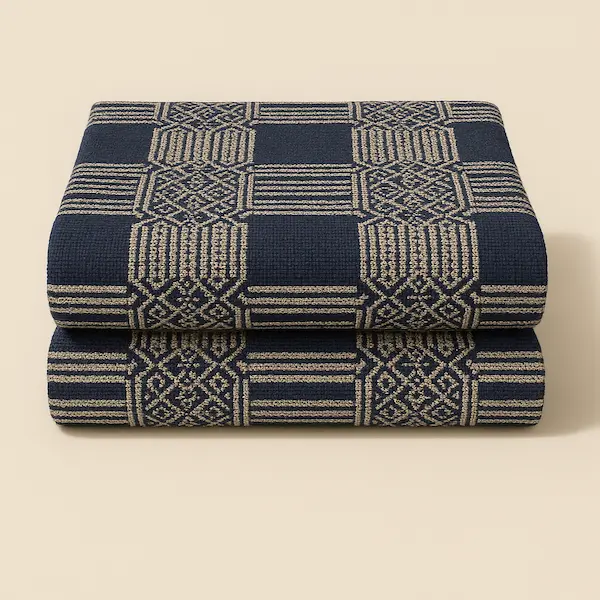 Reeva Sethi Home 2 Folded navy jacquard throw blanket