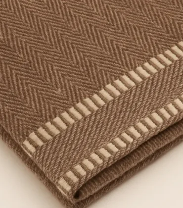 Highland Wool-Cotton Hemmed Throw