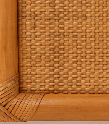 LARGE WOVEN RATTAN BAMBOO SERVING TRAY