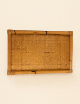 LARGE WOVEN RATTAN BAMBOO SERVING TRAY