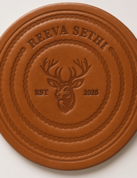 LEATHER CLADDED COASTER SET – Set of 4