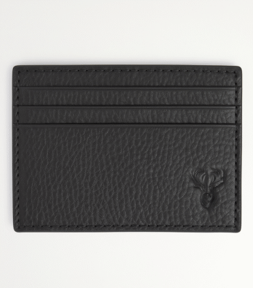 LEATHER PEBBLED CARD CASE – TAN
