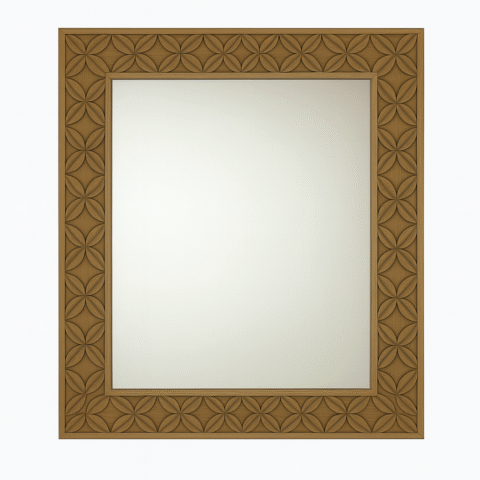 MAHOGANY ROSETTE MIRROR