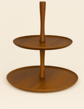 MAHOGANY TWO-TIER SERVING STAND