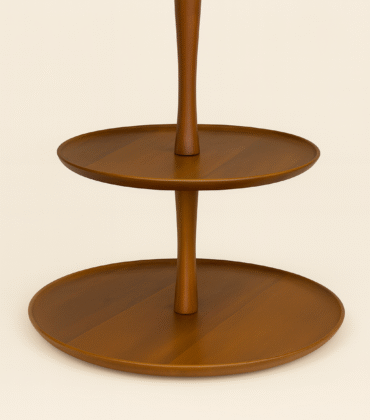 MAHOGANY TWO-TIER SERVING STAND