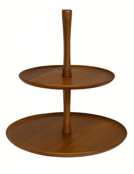 MAHOGANY TWO-TIER SERVING STAND
