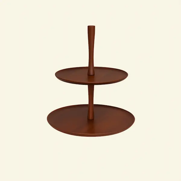 Regency Two-Tier Mahogany Stand – Handcrafted Serving Stand Full view of Regency Two-Tier Mahogany Stand in solid mahogany with polished finish