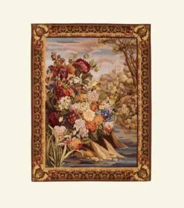 River Bank Bloom Handwoven Tapestry