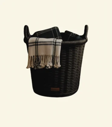 Savoy Black Rattan Basket