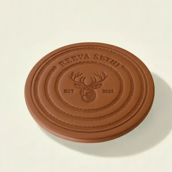 Stag Crest Leather Coaster Gift Set - Image 3