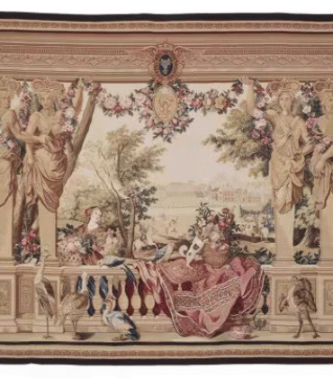 STATUESQUE HUNT HANDWOVEN TAPESTRY