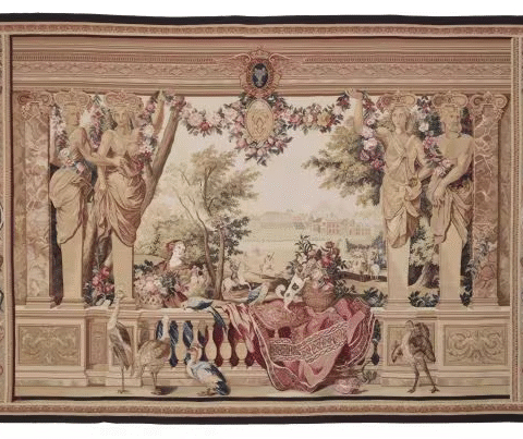 STATUESQUE HUNT HANDWOVEN TAPESTRY