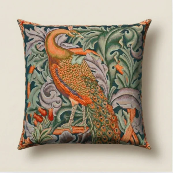 The Peacock in the Grove Throw Pillow