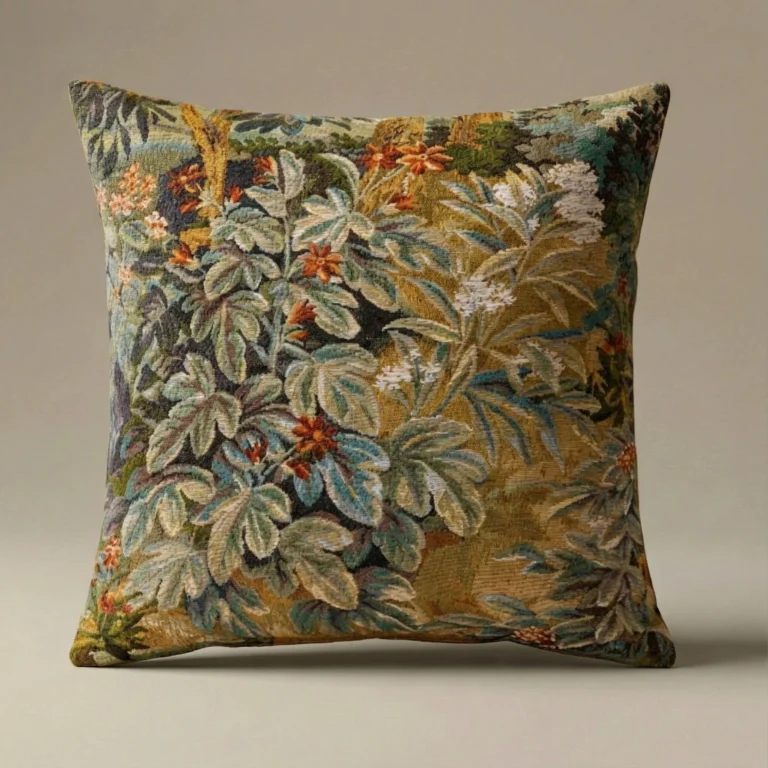 Verdure Woodland Tapestry Throw Pillow, front view