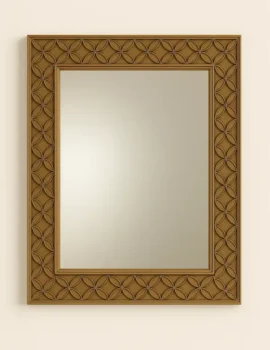 Wexford Rosette Mirror – Hand-Carved Solid Teak