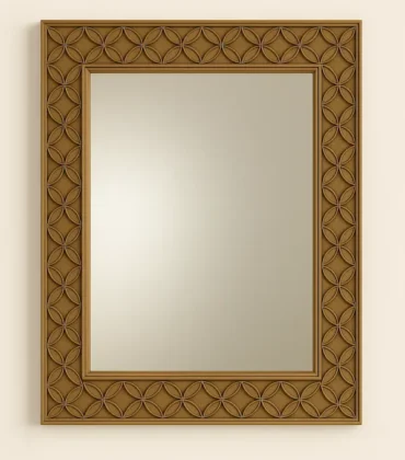 Wexford Rosette Mirror – Hand-Carved Solid Teak