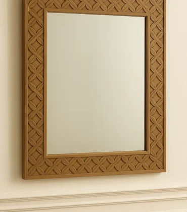 Wexford Rosette Mirror – Hand-Carved Solid Teak