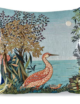 TROPICAL HERON TAPESTRY PILLOW SET