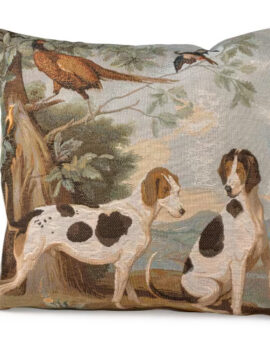 HUNTING DOGS & PHEASANT TAPESTRY PILLOW