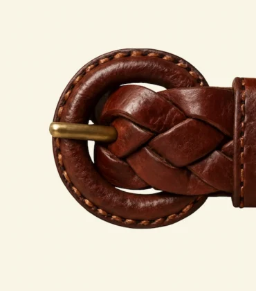 Equestrian Braided Leather Napkin Ring – Set of Four
