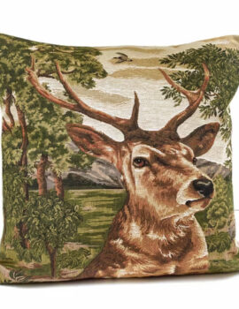 NOBLE STAG TAPESTRY PILLOW