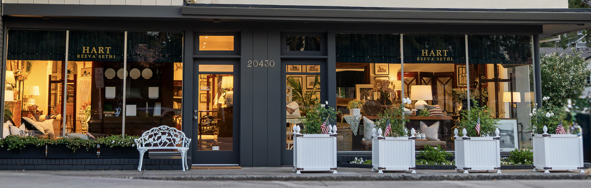 Reeva Sethi Home showroom exterior in Saratoga serving San Jose and the South Bay