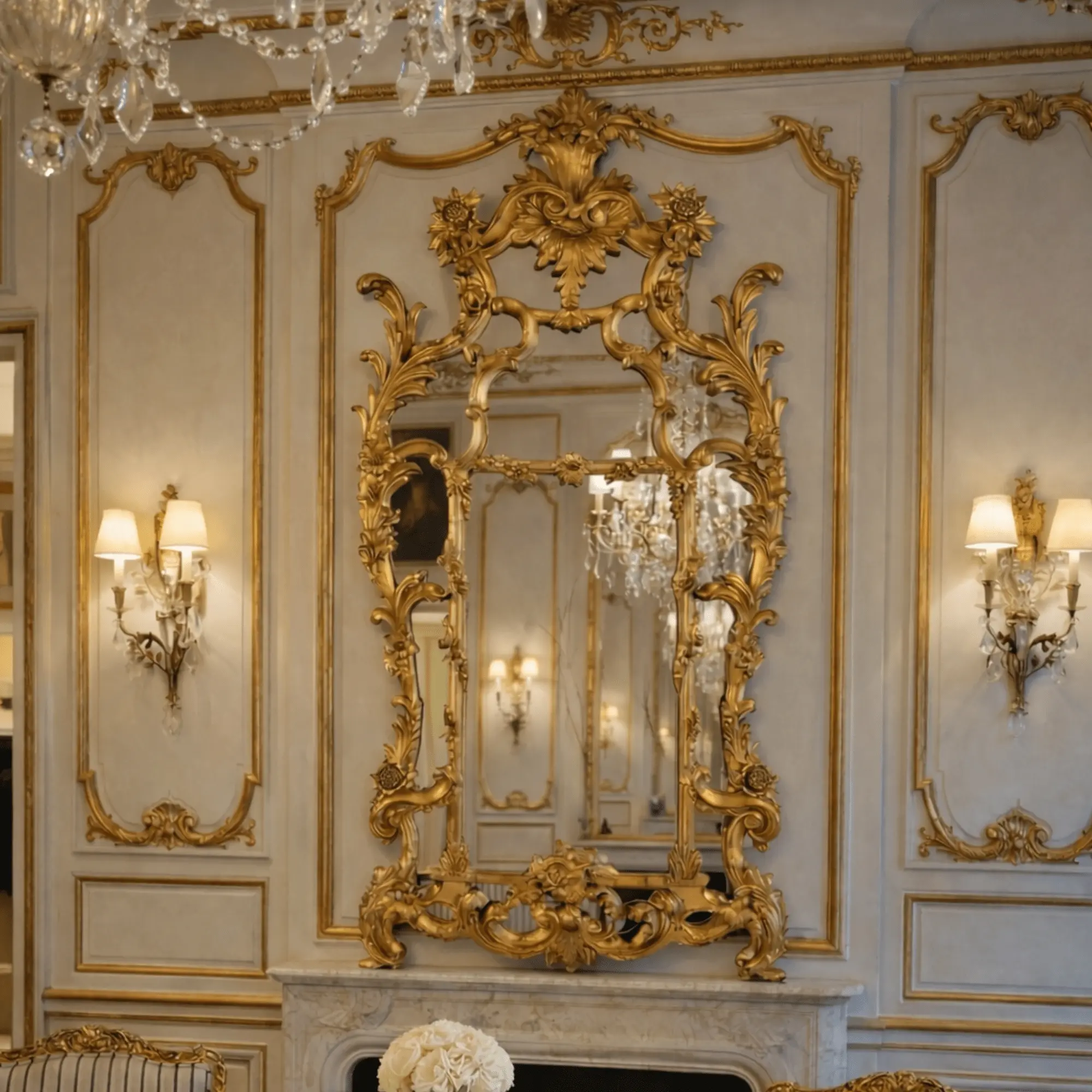 Beaumont Gilded Rococo Mirror - Image 3