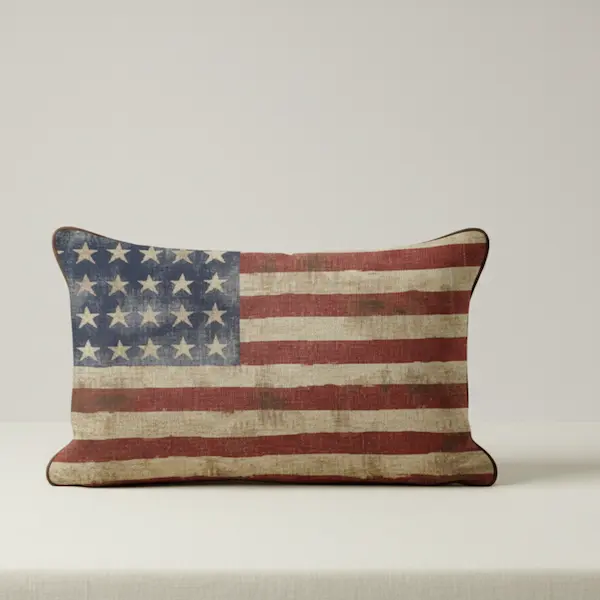Savannah Americana Cushion with vintage American flag tapestry design