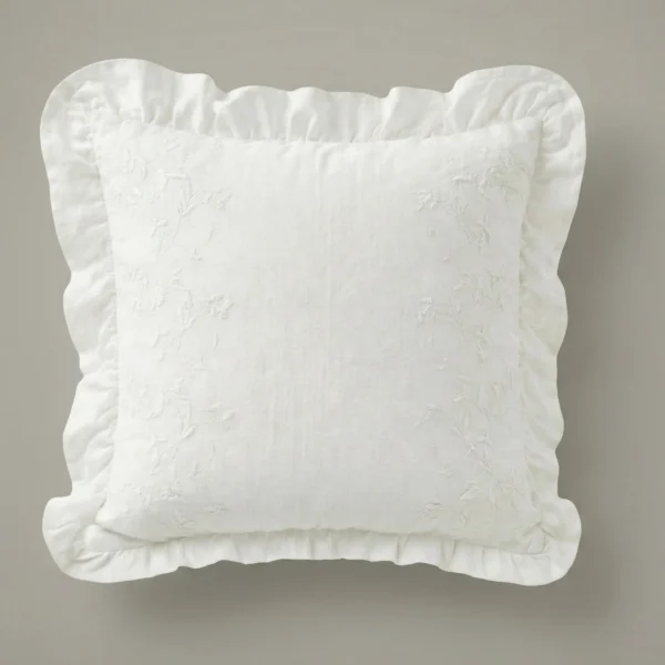 The Fleurette Embroidered Throw Pillow